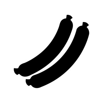Two black sausages illustration - Simple vector illustration of two black sausages placed side by side, clean and minimal design.