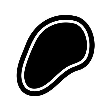 Minimal black footprint outline icon - A sleek, clean black footprint outline icon with a subtle hollow effect, perfect for minimalist designs and modern branding.