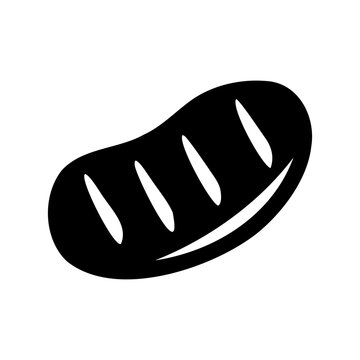 Black bean with groove lines icon - Minimalist black bean icon featuring subtle groove lines for texture, ideal for food, health, or plant-related designs.