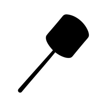 Minimalist black microphone icon on white background - Clean and simple black microphone icon with a straight handle, ready for use in presentations, media, or design projects.