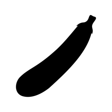 Black silhouette of a zucchini vegetable - Simple black and white vector silhouette of a fresh zucchini, clean and minimalist for illustrations or icons.