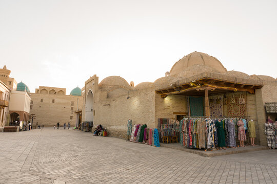 Marketplace in Bukhara With Artisan Stalls 