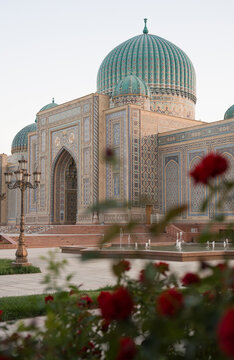 Khujand Fortress Framed By Roses in Tajikistan 