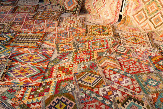 Close up of Rugs in Uzbekistan