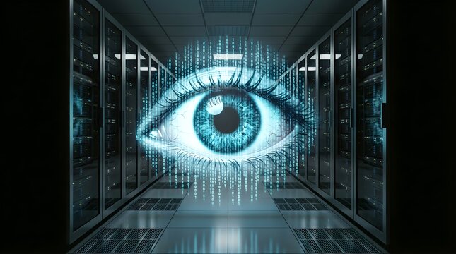Digital eye monitoring data flowing in a server room network data center