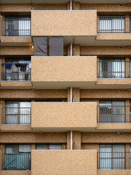 Balconies of an Apartment Building in a Oska City