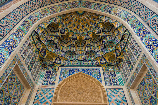 Close up of Ornate Ceiling Of Khujand Fortress 