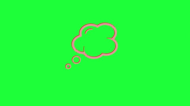 Animated pink thought bubble