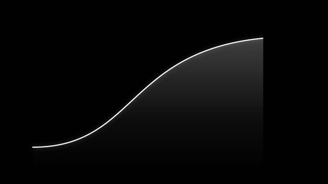 Minimalist Animated Financial Growth Chart Curve on Black Background