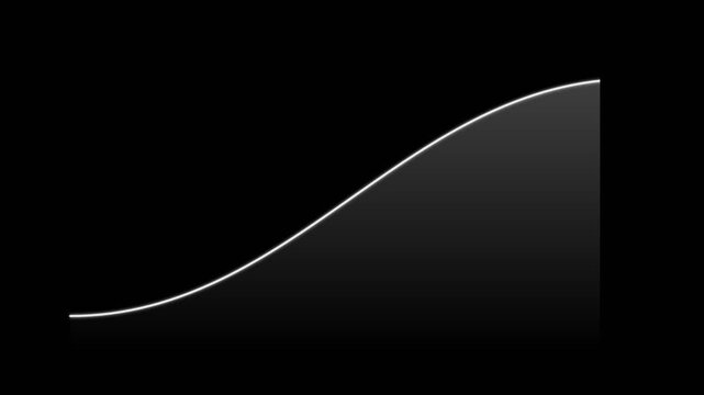 Minimalist Abstract White Financial Growth Curve on Black Background