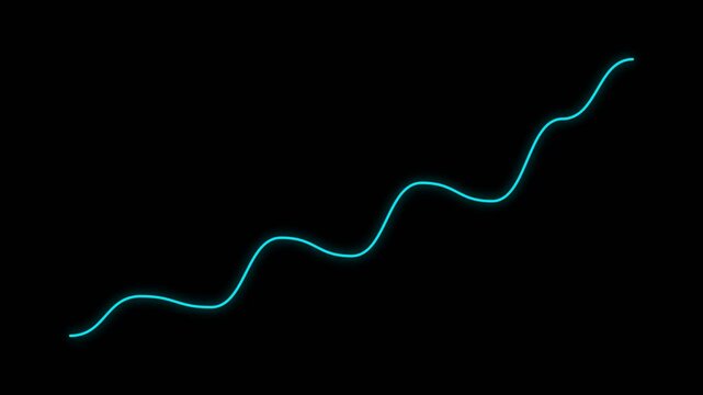 Glowing Blue Line Chart Showing Upward Financial Trend Loop