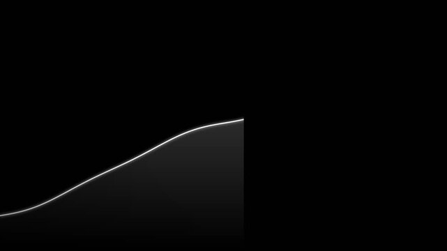 Minimalist Glowing Financial Chart Line Moving Upward on Dark Background