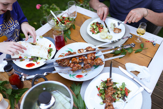 family dinner on the terrace