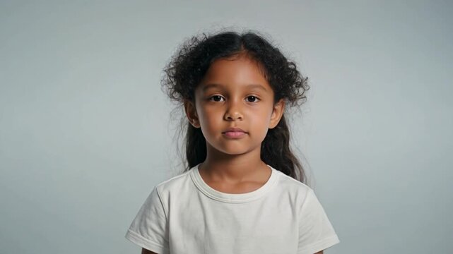 Premium commercial footage video featuring a diverse sequence of fictional children appearing one at a time and smiling naturally while looking directly into the camera.