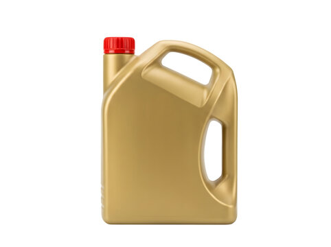 Realistic oil container with red cap isolated on transparent background