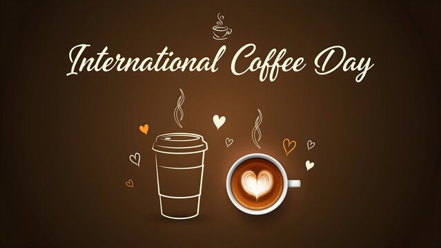 Celebrate International Coffee Day with aromatic coffee fresh brewing rich flavors cozy moments and joyful gatherings shared with coffee lovers worldwide