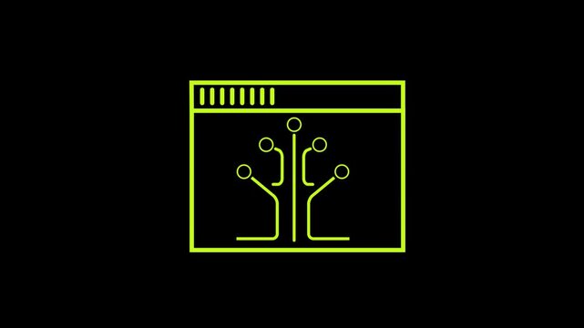 Web Browser Website Layout Icon. Animated web browser window icon representing website interface, internet page layout, and digital browsing.