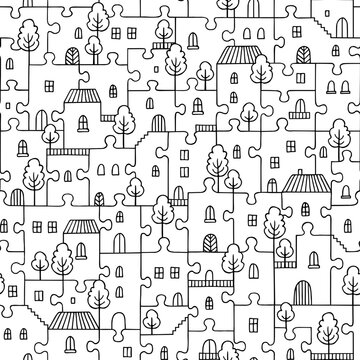 Connected Homes - Conceptual Neighbourhood Seamless Pattern