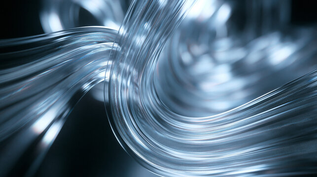 Abstract Glowing Fiber Optic Waves Background for Technology
