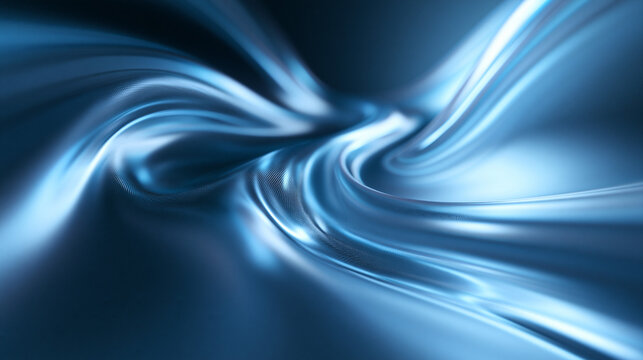 Abstract Blue Metallic Wave for Technology Background