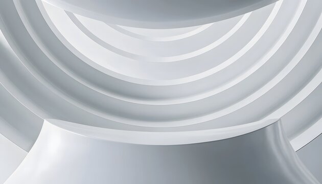 Abstract modern design featuring smooth, curved white surfaces arranged in concentric patterns