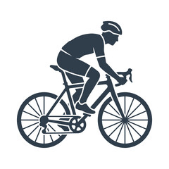 Naklejka premium Cyclist silhouette riding a road bicycle for fitness training isolated on transparent background