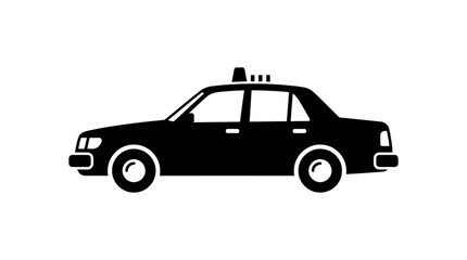 Obraz premium Black taxi car silhouette icon isolated on white background.