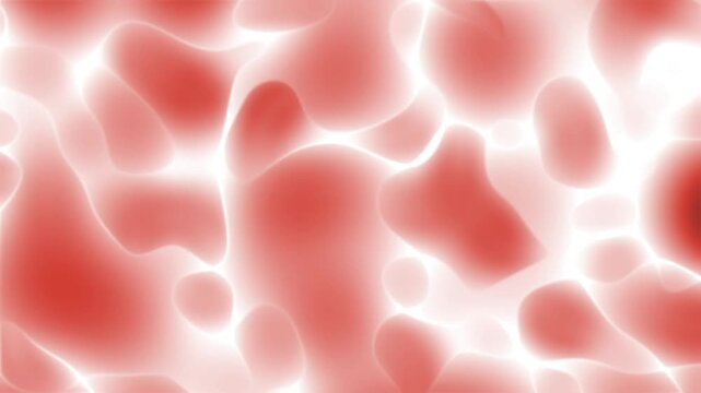 Abstract Red and White Glowing Fluid Cell Background Animation
