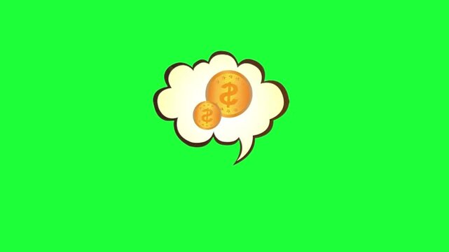 Cartoon thought bubble with dollar