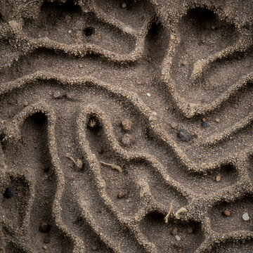Close Up Macro View Of Intricate Sand Patterns Forming A Natural