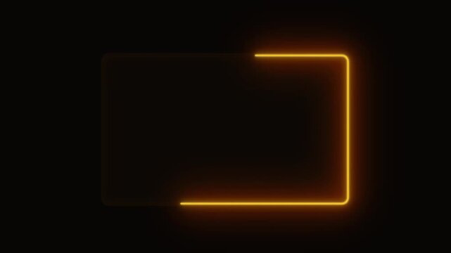 Neon Glowing Frame Background Animation Loop on Black Background