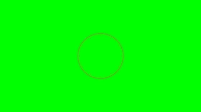 A glowing circular ring animation isolated on a vivid chroma key green screen