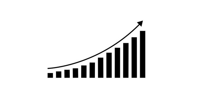 Business graph chart with growing business concept. Finance, Bar graph going up, Profit concept, positive increase chart. Going up business graph concept on white background.