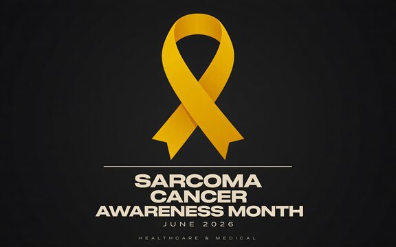 Bright yellow sarcoma cancer awareness ribbon
