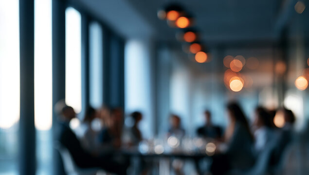 Business people meeting in modern blurred office boardroom