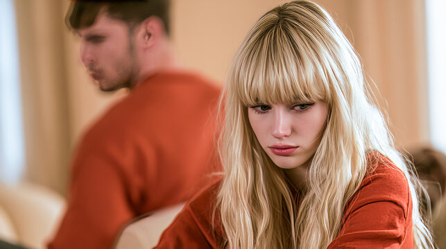 Sad young couple experiencing relationship problems and conflict