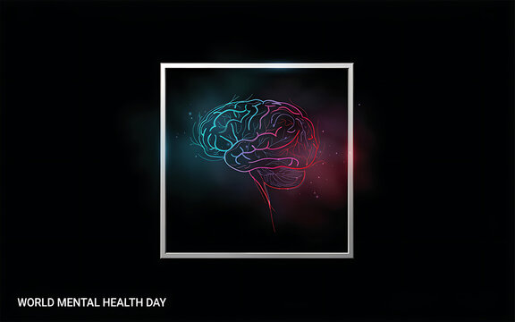 Abstract digital brain illustration with glowing particles on a dark background
