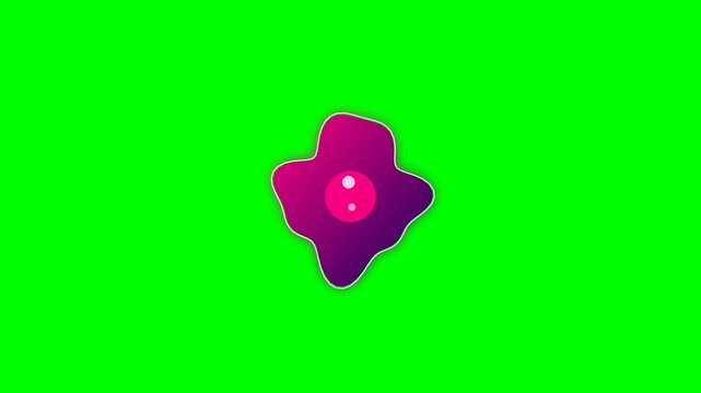 Vibrant gradient amoeba shape isolated against a bright green background