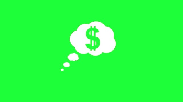 Green screen thought bubble with