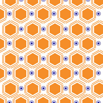  15 August India Independence Day Seamless Saffron Pattern Texture