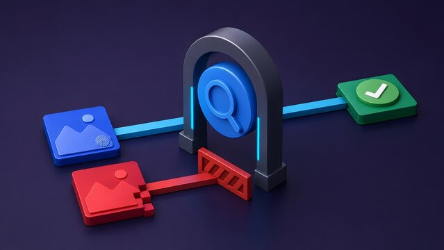 Digital image verification gateway with content moderation algorithm blocking fake corrupted media and approving authentic files