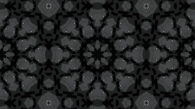 Kaleidoscope background. Abstract pattern colours symmetrical fractal design looped animation.