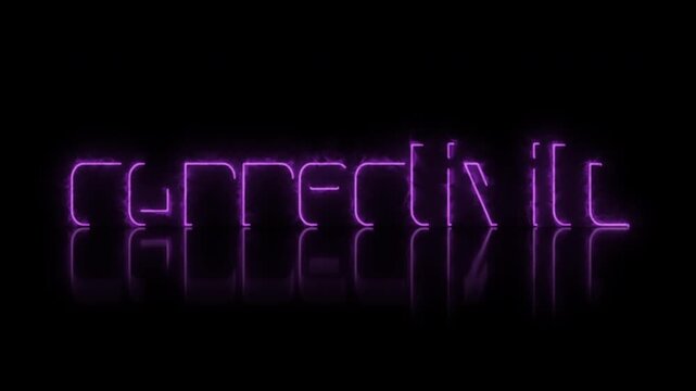 Glowing neon connectivity word animation on black background
