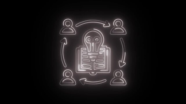 Knowledge Sharing Icon Collection With Education Communication Learning Collaboration Vector Graphics
