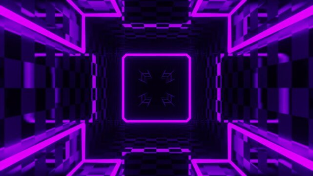 Purple and Yellow Neon Strobe Vortex Tunnel Background VJ Loop in 4K