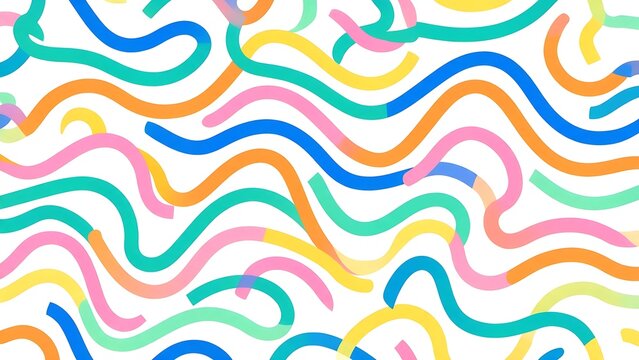 Simple vector illustration of continuous abstract curved lines on a white background.