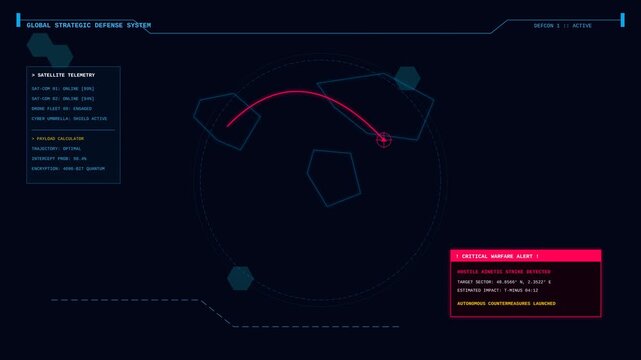Animasi Cyber Warfare Command 4K Motion Graphic Animation | Seamless Loop