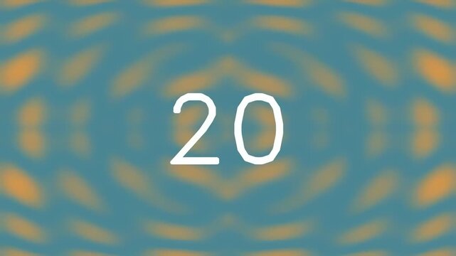 Abstract blue and orange wave pattern with number twenty