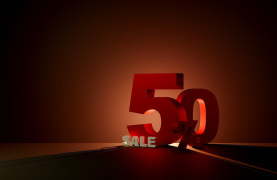 50 Percent Sale Discount Promotion Concept