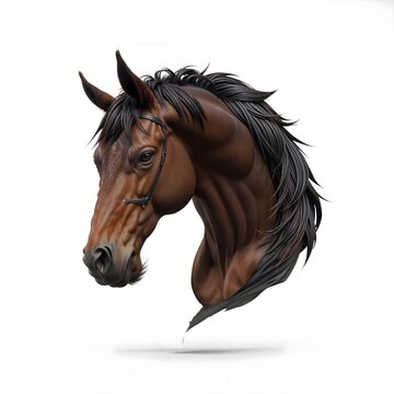Cabe&ccedil;a de cavalo isolada em fundo branco